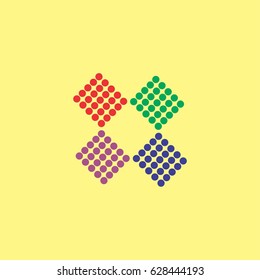cross symbol in dots design logo vector