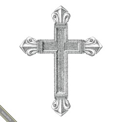 Cross Symbol Hand Drawing Vintage Style.Engraving Drawing Of Cross 