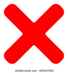 Cross symbol, icon as delete, remove, fail-failure or incorrect answer icon