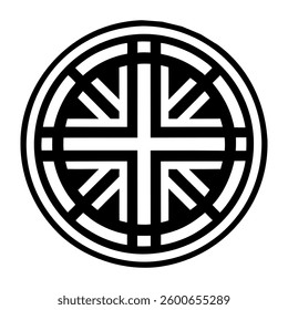 Cross symbol icon in solid style