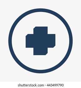 Cross symbol of medicine, icon