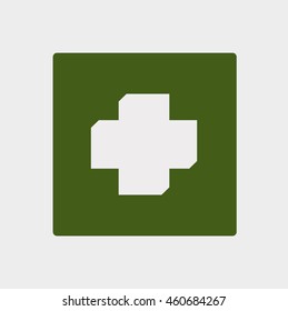 Cross symbol of medicine, icon