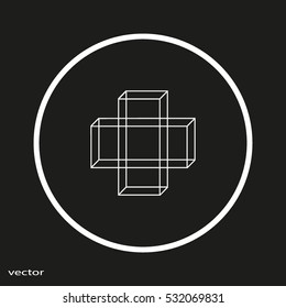 Cross symbol of medicine, icon