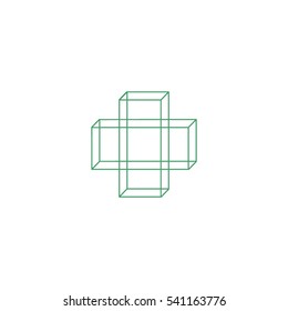 Cross symbol of medicine, icon