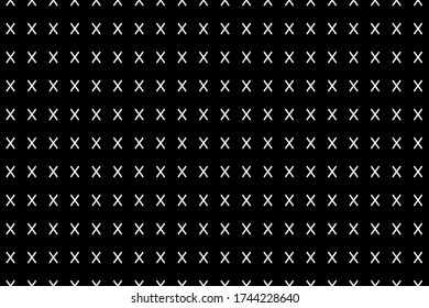 Cross symbol of pattern vector. Design geometric art white on black background. Design print for illustration, texture, textile, background, wallpaper. Set 10