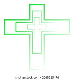 Cross symbol, sign and icon. Christian cross