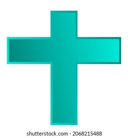 Cross symbol, sign and icon. Christian cross