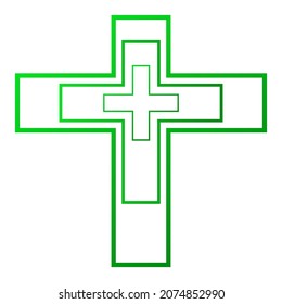 Cross symbol, sign and icon. Christian cross