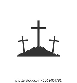 Cross symbol. Three crosses. Calvary. Vector.