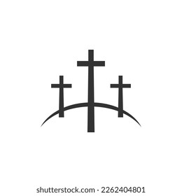 Cross symbol. Three crosses. Calvary. Vector.