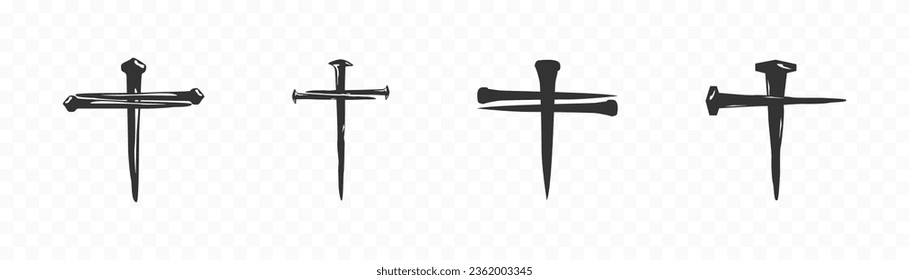 Cross symbol. Three crosses. Calvary. Vector.