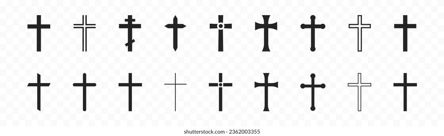 Cross symbol. Three crosses. Calvary. Vector.
