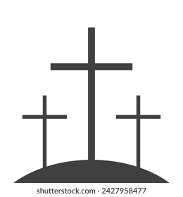 Cross symbol. Three crosses. Calvary, Easter symbol ESP