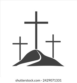 Cross symbol. Three crosses. Calvary, Easter symbol ESP