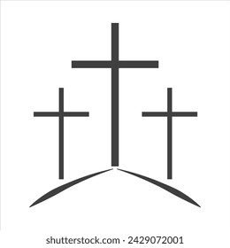 Cross symbol. Three crosses. Calvary, Easter symbol ESP