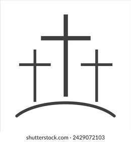 Cross symbol. Three crosses. Calvary, Easter symbol ESP