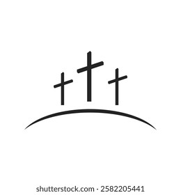 Cross symbol. Three crosses. Calvary. Vector.