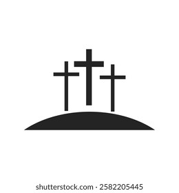 Cross symbol. Three crosses. Calvary. Vector.