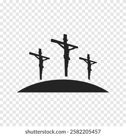 Cross symbol. Three crosses. Calvary. Vector.