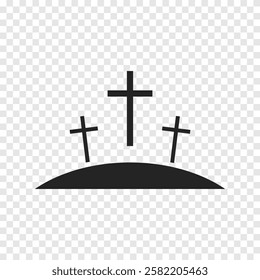 Cross symbol. Three crosses. Calvary. Vector.