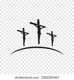 Cross symbol. Three crosses. Calvary. Vector.