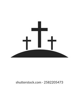 Cross symbol. Three crosses. Calvary. Vector.