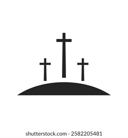 Cross symbol. Three crosses. Calvary. Vector.