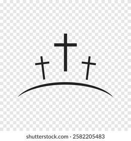 Cross symbol. Three crosses. Calvary. Vector.