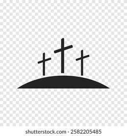 Cross symbol. Three crosses. Calvary. Vector.