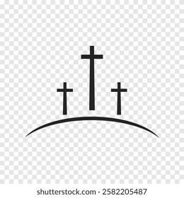 Cross symbol. Three crosses. Calvary. Vector.