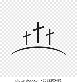 Cross symbol. Three crosses. Calvary. Vector.