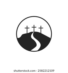 Cross symbol. Three crosses. Calvary. Vector.