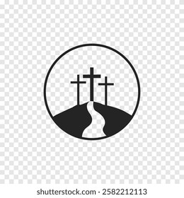 Cross symbol. Three crosses. Calvary. Vector.