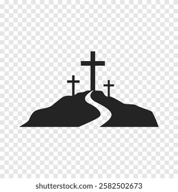 Cross symbol. Three crosses. Calvary. Vector.