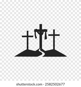 Cross symbol. Three crosses. Calvary. Vector.