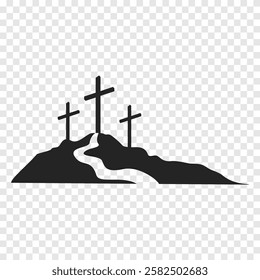 Cross symbol. Three crosses. Calvary. Vector.