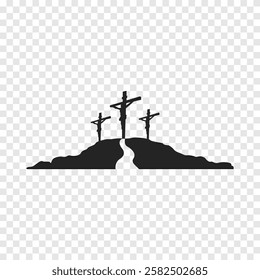 Cross symbol. Three crosses. Calvary. Vector.