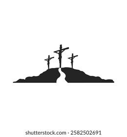 Cross symbol. Three crosses. Calvary. Vector.