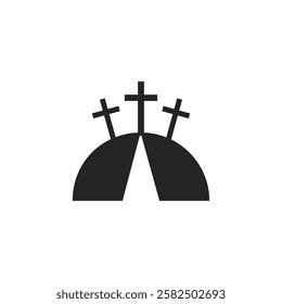 Cross symbol. Three crosses. Calvary. Vector.