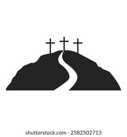 Cross symbol. Three crosses. Calvary. Vector.