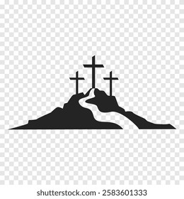 Cross symbol. Three crosses. Calvary. Vector.