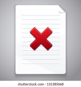 cross symbol wrong on paper