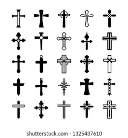 Cross Symbols Glyph Icons Pack 