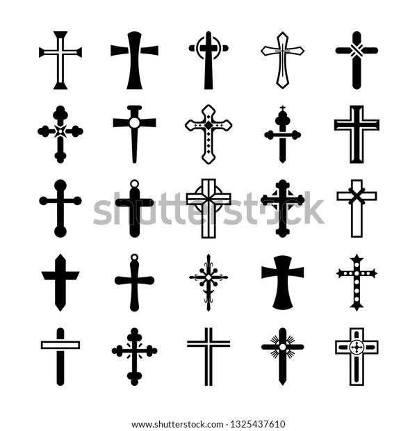 Cross Symbols Glyph Icons Pack Stock Vector (Royalty Free) 1325437610 ...
