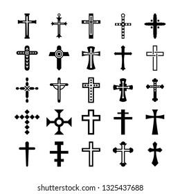 Cross Symbols Glyph Vectors Pack 