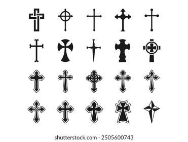 Cross Tattoo Design Element Set