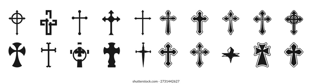 conjunto de elementos de design de tatuagem cruzada 