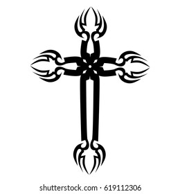 Cross Tattoo Tribal Design Isolated Vector Stock Vector (royalty Free 