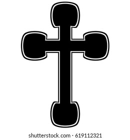 Cross tattoo tribal design. Isolated vector.