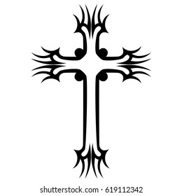 Cross Tattoo Tribal Design Isolated Vector Stock Vector (Royalty Free ...